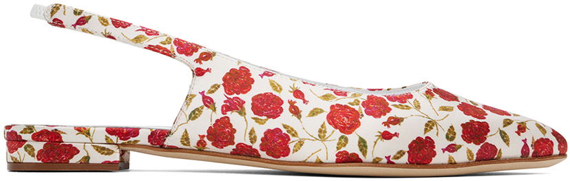 Skopleje Manolo Blahnik Manolo Blahnik Sawra Slingback Ballerina Flats Hvid | 224-1686