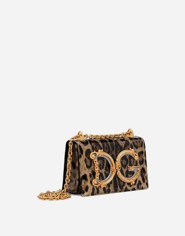 Håndtaske Dolce & Gabbana Dolce & Gabbana DG Girls Leopard Print Shoulder Bag Brun | BB6498AM568HA93M, 2