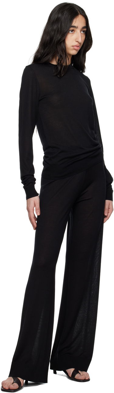 Bukser TOTEME TOTEME Wide Knit Trousers Sort | 252-WRB0258-YA0151, 3
