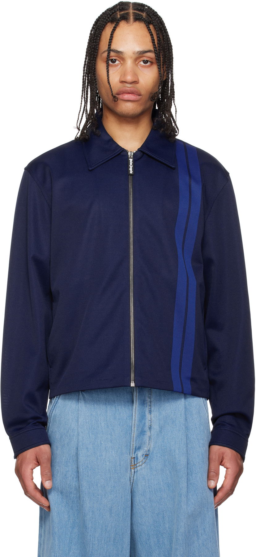 Vindjakke Palm Angels Palm Angels Suit Track Jacket Blå | PMBD086S25FAB0014645