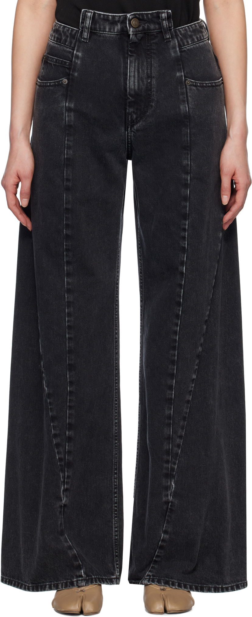 Jeans Maison Margiela Maison Margiela 5 Pocket Wide Leg Jeans Sort | S51LA0133 S30496