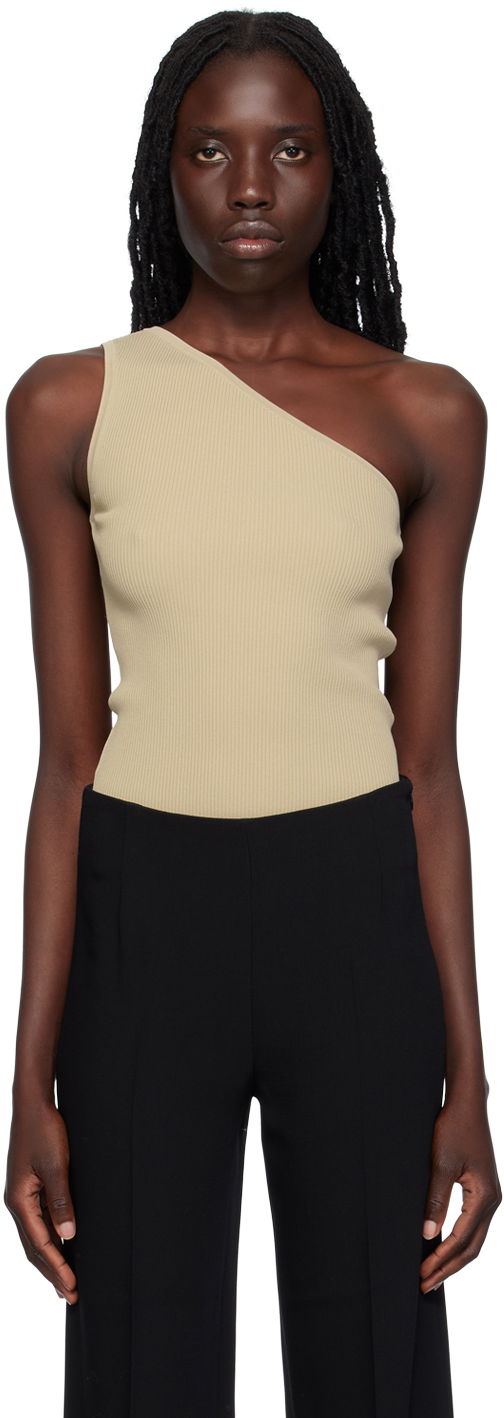 Tanktop TOTEME TOTEME Women's Single-Shoulder Tank Top Beige | 233-5183-755