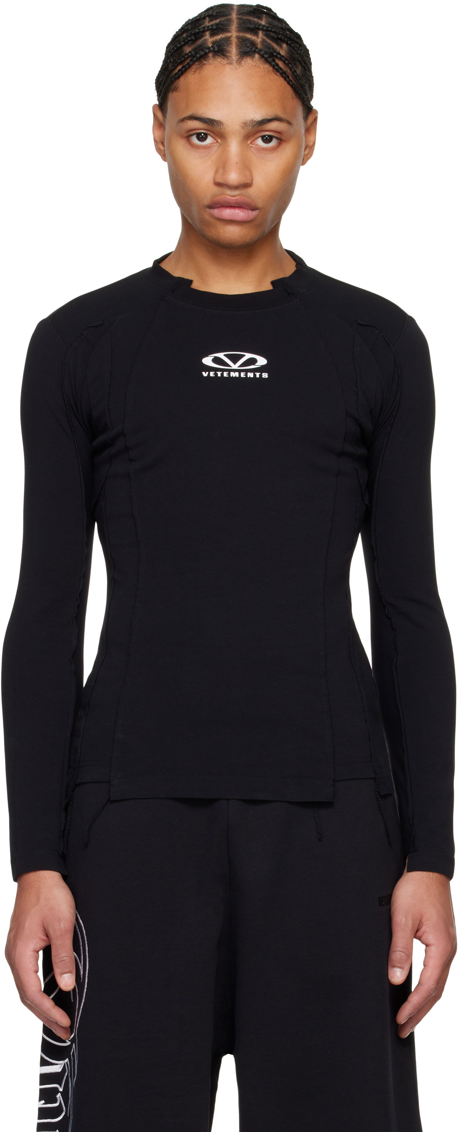 T-shirt VETEMENTS Oval Logo Cut-Out T-Shirt Sort | UA66LS600BW, 0