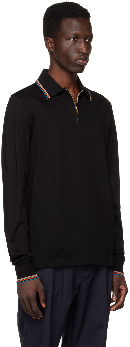 Polo skjorte Paul Smith Paul Smith Long Sleeve Zip Polo Sort | M1R-031Y-K00089-79, 1