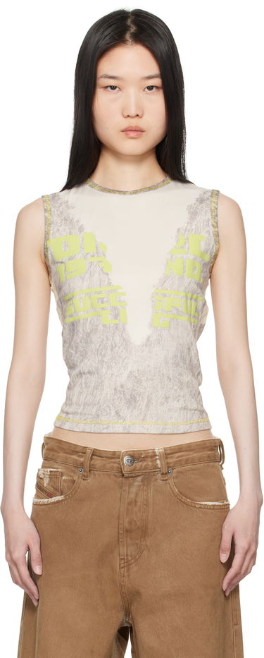 Tanktop Diesel Graphic Print Slim Fit Tank Top Beige | A17083 0CPAA, 0