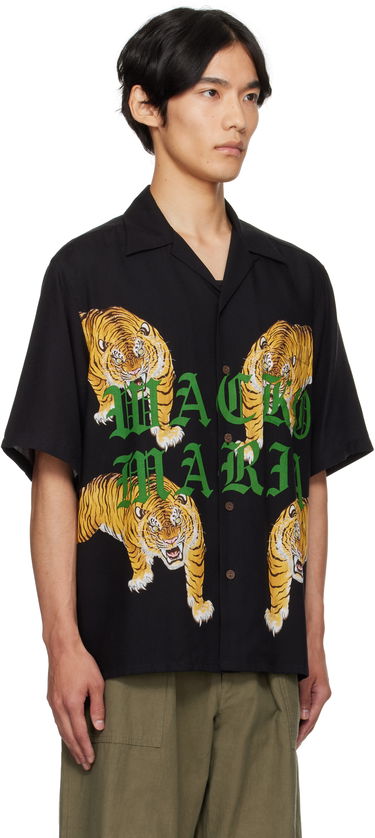 Skjorte WACKO MARIA WACKO MARIA Tim Lehi Tiger Print Shirt Sort | 25SS-WMS-HI07, 1