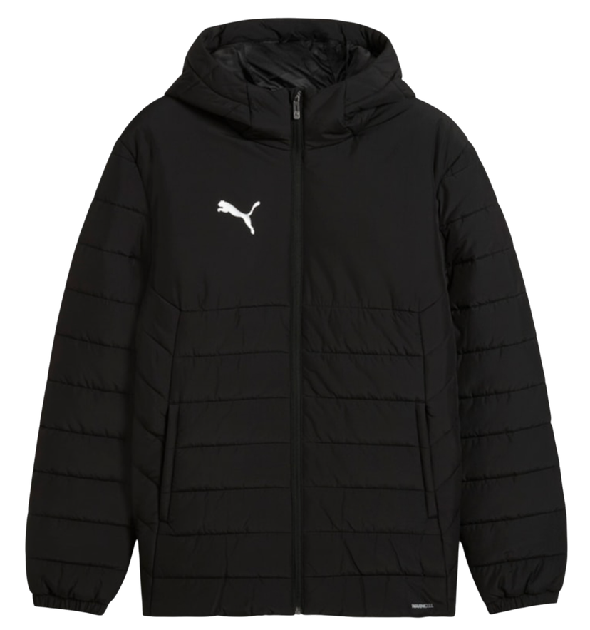 Puffer jakke Puma Puma teamAdditions Padded Hooded Jacket Sort | 659795-03