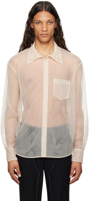 Skjorte Simone Rocha Simone Rocha Pearl Organza Shirt Beige | 5289B 0069, 0