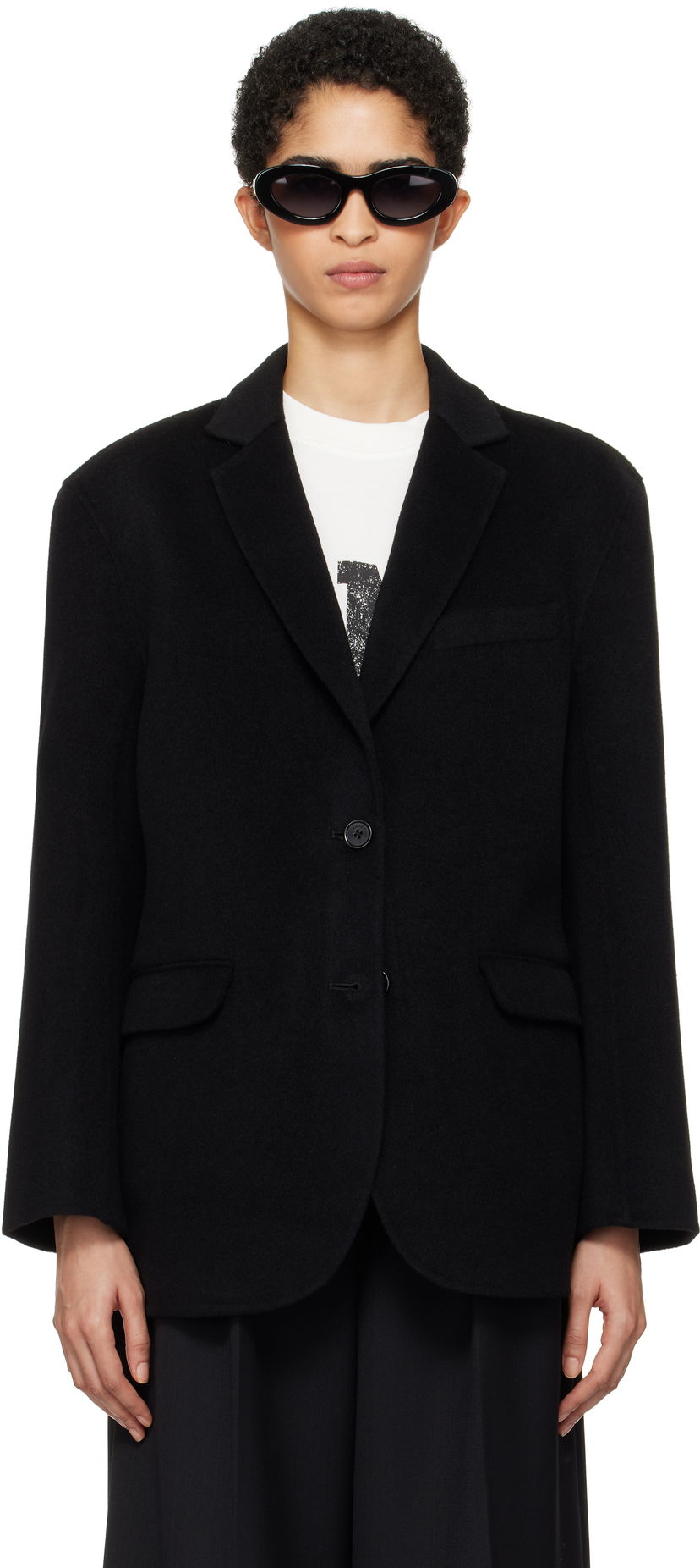 Jakke Anine Bing Black Single-Breasted Blazer Sort | A-01-7073-000