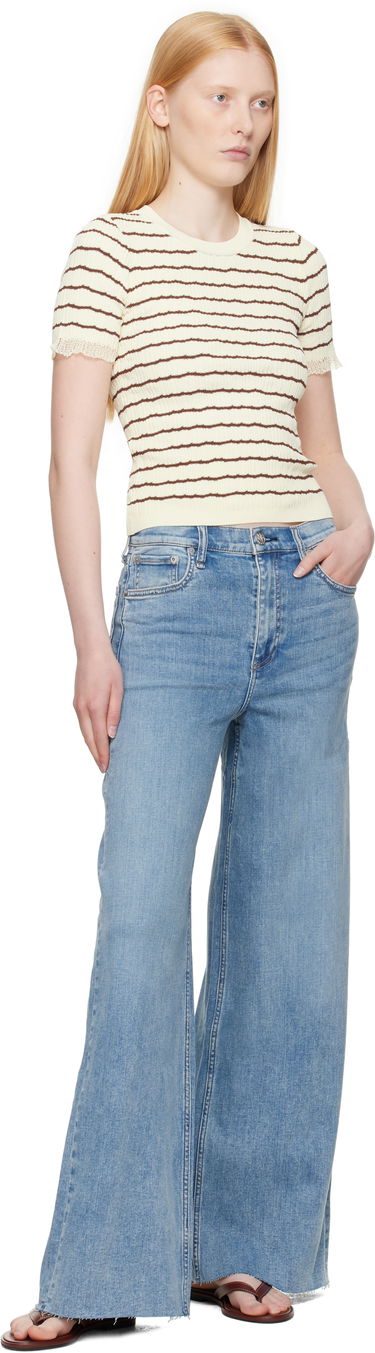 T-shirt rag & bone rag & bone Chiara Stripe Crew T-Shirt Gul | WAS25P025UG25, 3