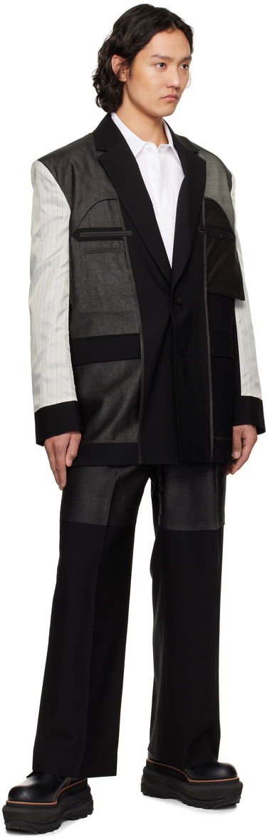 Bukser Feng Chen Wang Feng Chen Wang Deconstructed Patchwork Trousers Sort | FUS19TR05, 3