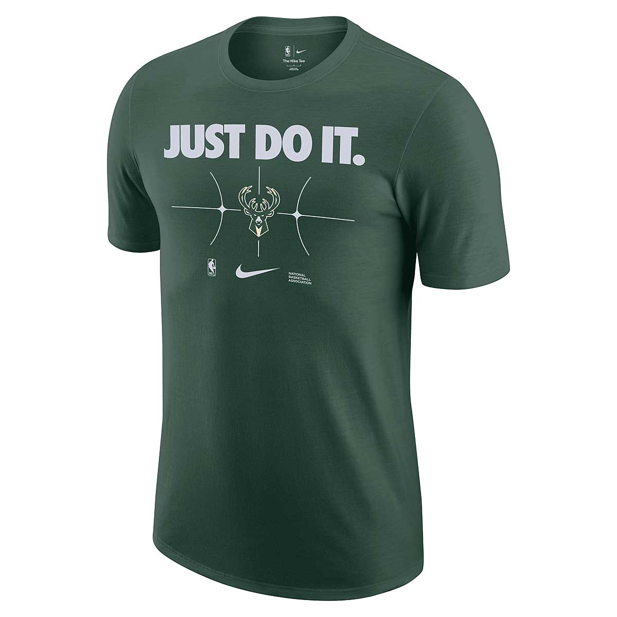 T-shirt Nike NBA MILWAUKEE BUCKS ESSENTIAL JUST DO IT T-SHIRT, fir Grøn | FQ6288-323, 0
