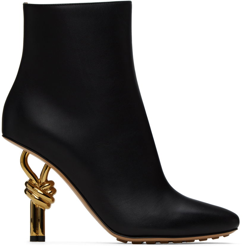 Sneakers og sko Bottega Veneta Bottega Veneta Knot Heel Ankle Boots Sort | 763831 V3M70