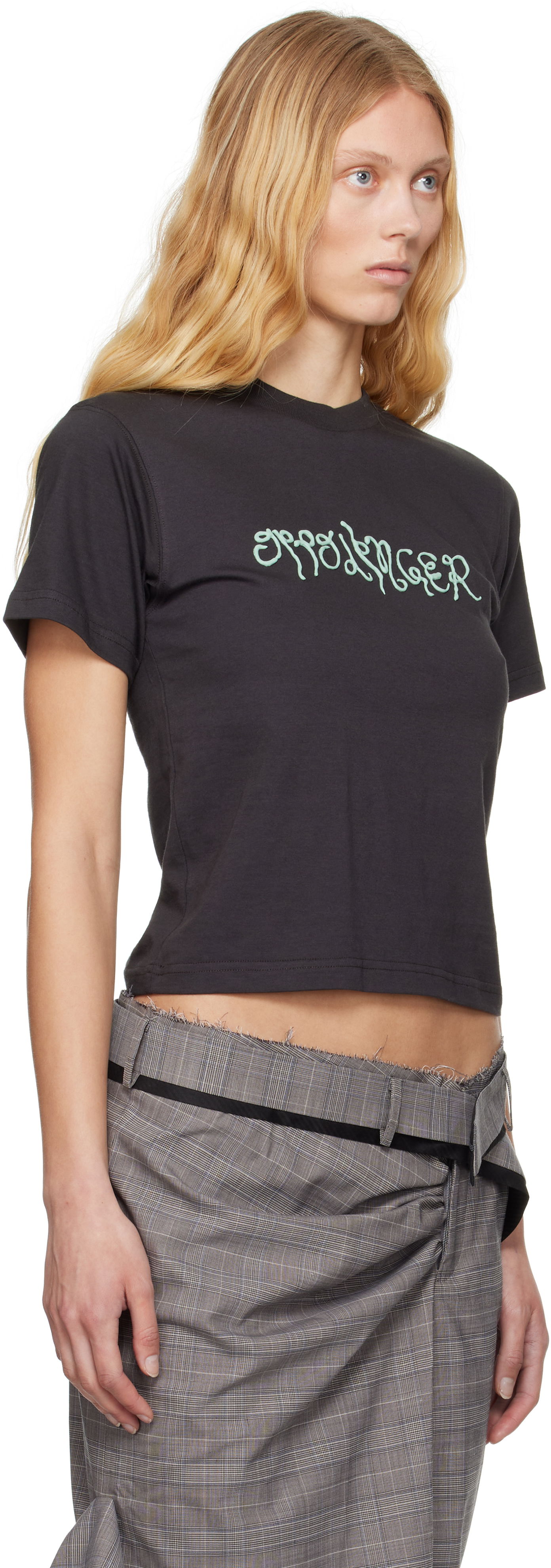 T-shirt Ottolinger Ottolinger Fitted Puff Paint T-Shirt Sort | 115-101915-01, 1