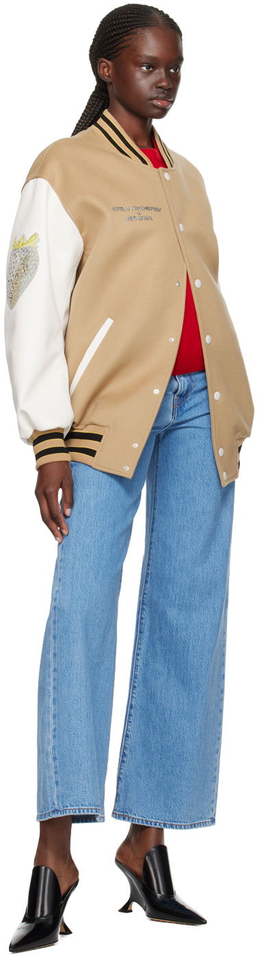 Bomberjakke Stella McCartney Stella McCartney Vitruvian Bomber Jacket Beige | 680050SPB05, 3