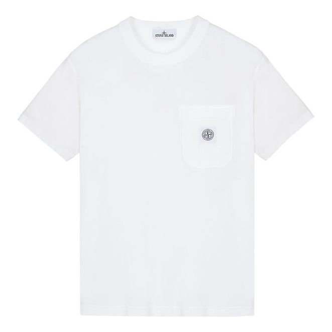 T-shirt Stone Island Basic Patch Pocket T-Shirt Hvid | 101521957-A0001, 0