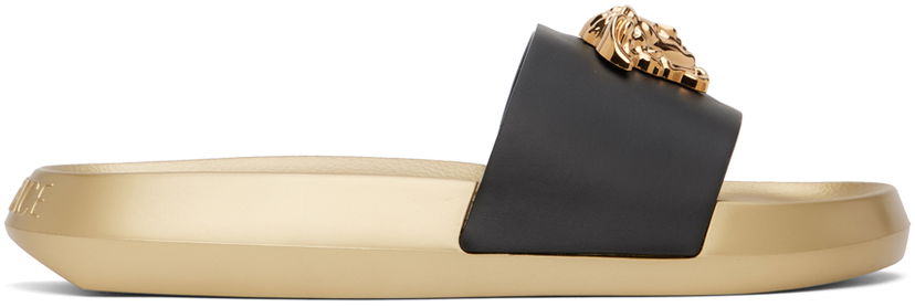Tøj Versace Black & Gold 'La Medusa' Slides Beige | 1010643_DV46G