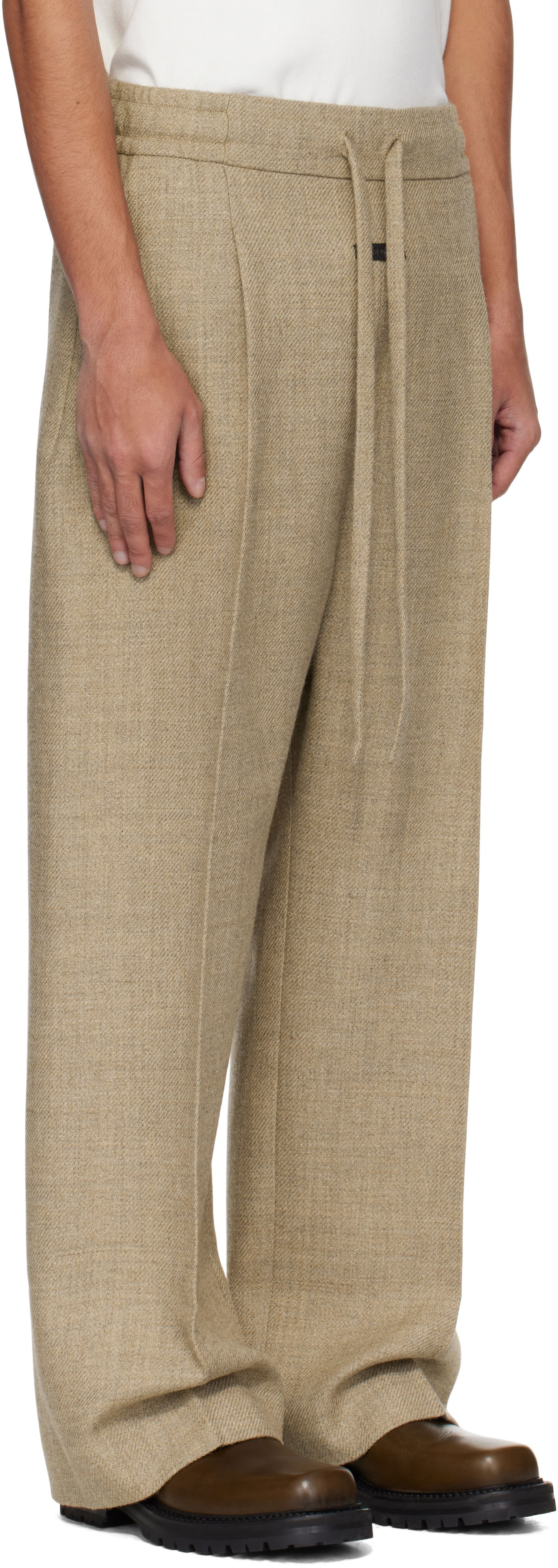Bukser Fear of God Fear of God Drawstring Wide Leg Trousers Beige | FGE240-407HSW, 1