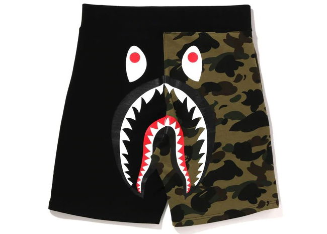 Shorts BAPE 1st Camo Back Shark Sweat Shorts Grøn | 1I20-153-004, 0