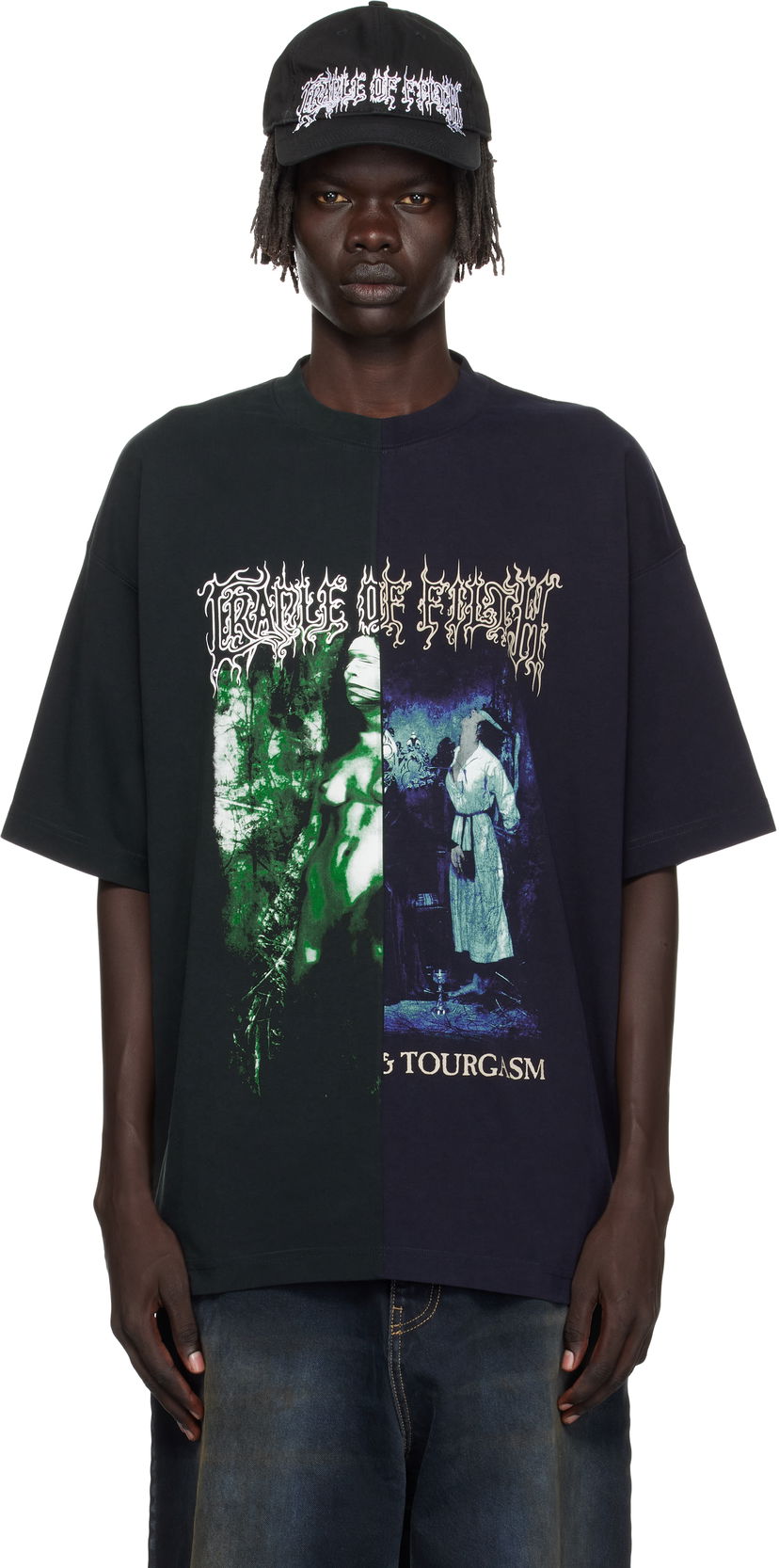 T-shirt VETEMENTS Vetements Cradle of Filth Cut-Up Oversized T-Shirt Sort | UCF76TR850EN