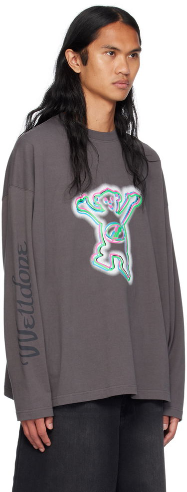T-shirt We11done We11done Teddy Graphic Long Sleeve T-Shirt Grå | WD-TT3-22-833-U-CH, 4