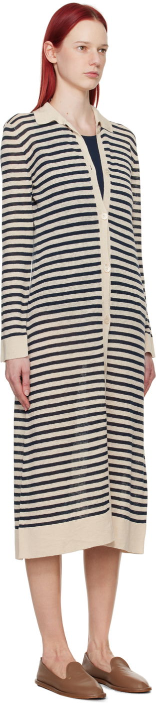 Sweater Max Mara Max Mara Striped Midi Cardigan Dress Beige | 2419321013600, 1