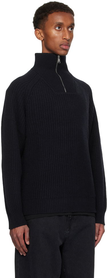 Sweater Carhartt WIP Ribbed Half-Zip Sweater Sort | I033913, 1