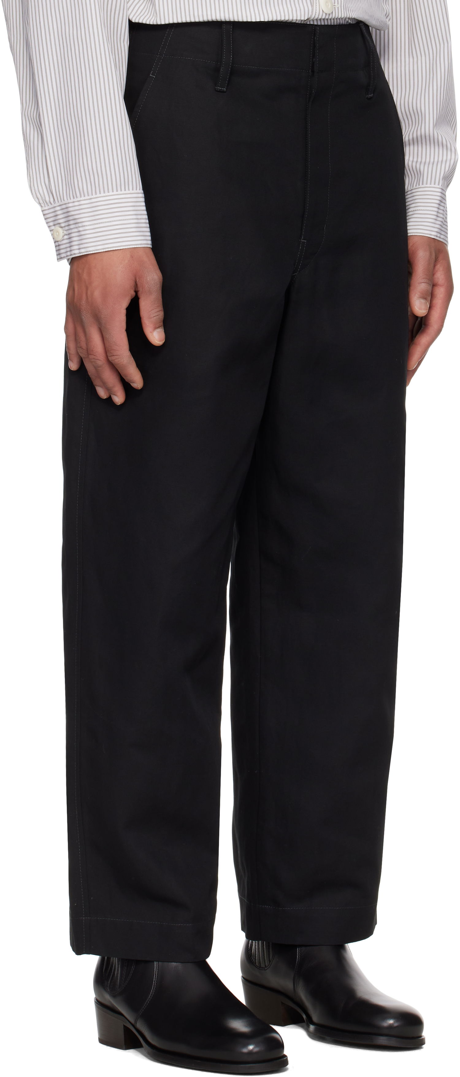 Bukser LEMAIRE Lemaire Big Chino Trousers Sort | PA1207 LF1350, 1