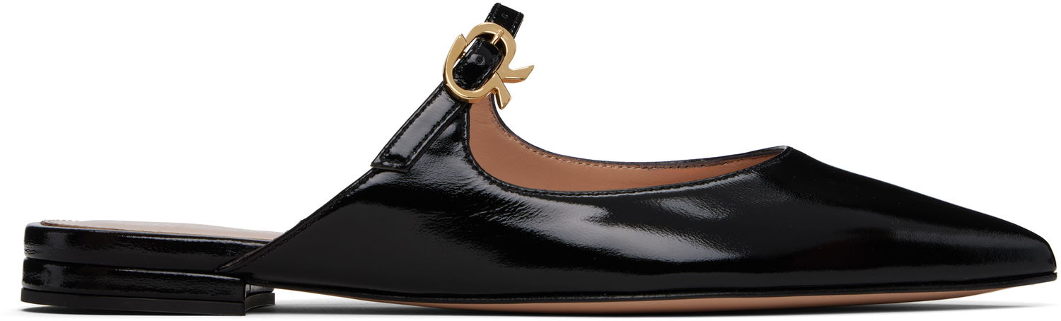 Sneakers og sko Gianvito Rossi Jane Ribbon Slide Loafers Sort | G95582-05RIC-NUI, 0