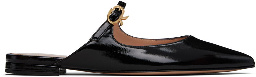Sneakers og sko Gianvito Rossi Jane Ribbon Slide Loafers Sort | G95582-05RIC-NUI
