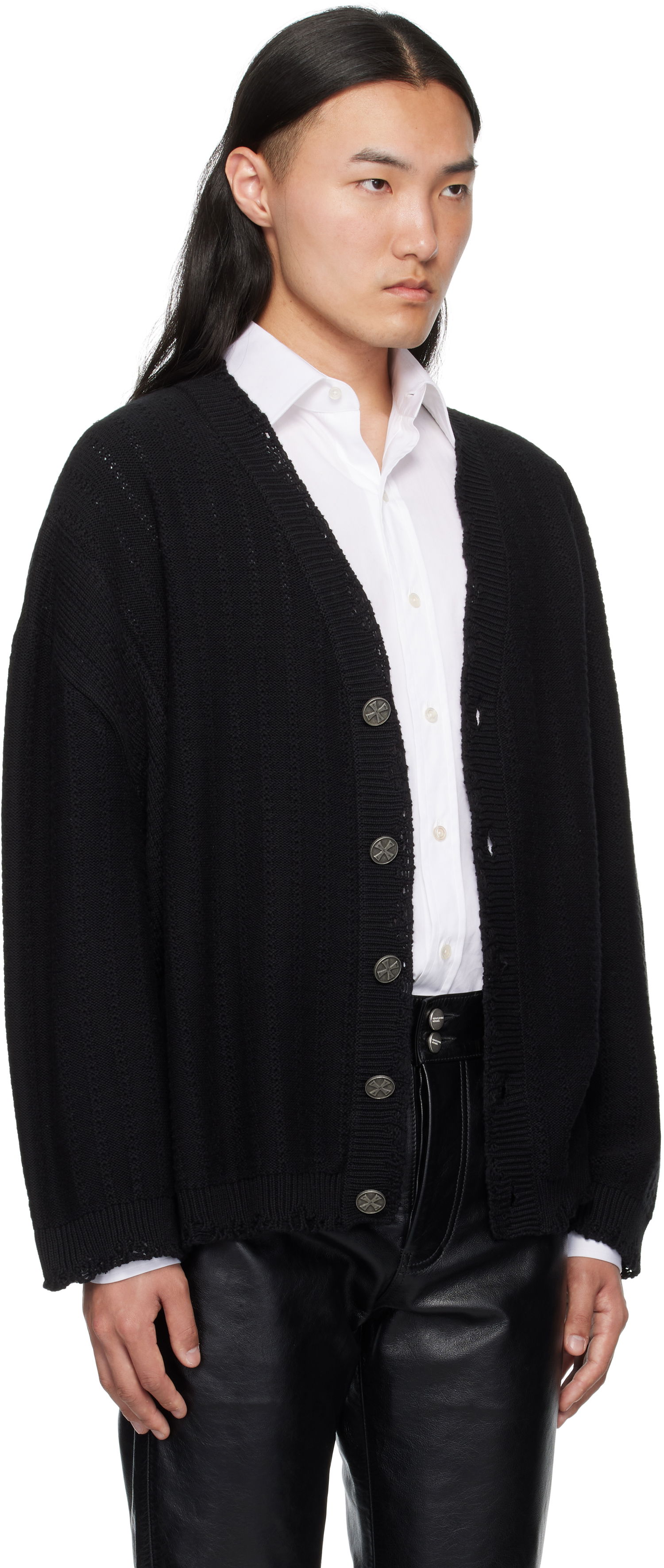 Sweater Enfants Riches Déprimés Enfants Riches Déprimés Asymmetrical Cardigan Sort | 080-250, 1