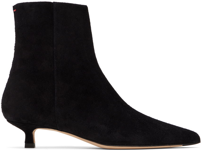 Skopleje Aeyde Aeyde Sofie Suede Kitten Heel Ankle Boots Sort | A11-AB-RMAP35KT-222-800-022, 0