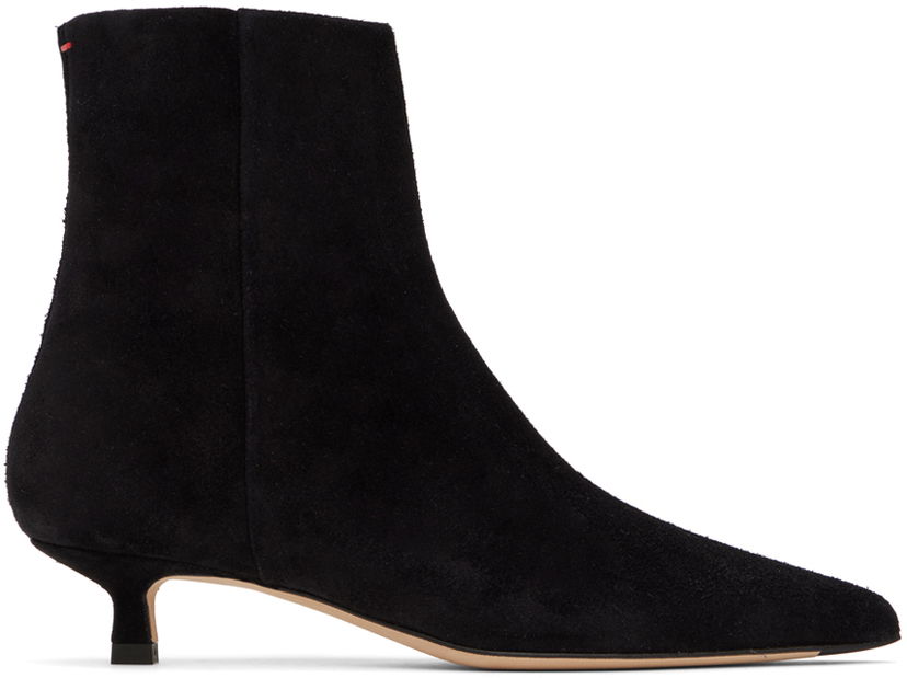 Skopleje Aeyde Aeyde Sofie Suede Kitten Heel Ankle Boots Sort | A11-AB-RMAP35KT-222-800-022