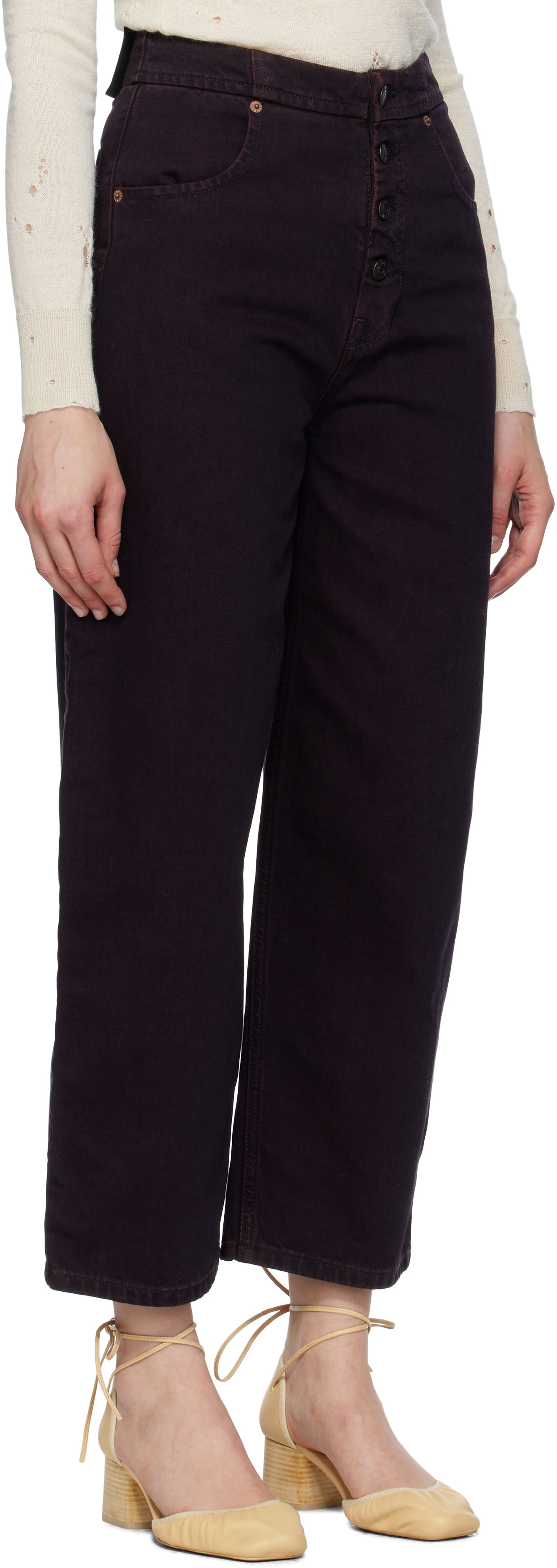 Jeans Maison Margiela MM6 Maison Margiela Barrel-Leg Jeans Bourgogne | S52LA0268 M30032, 1