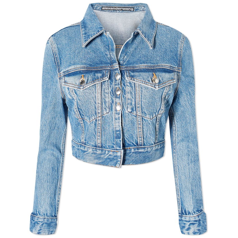 Jakke Alexander Wang Shrunken Cardi Trucker Denim Jacket Blå | 4DC1242212-482A