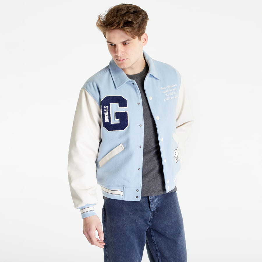 Jakke GUESS Go Ivan Letterman Jacket London Sky Blå | M2RL33WEI00-G7FZ, 0
