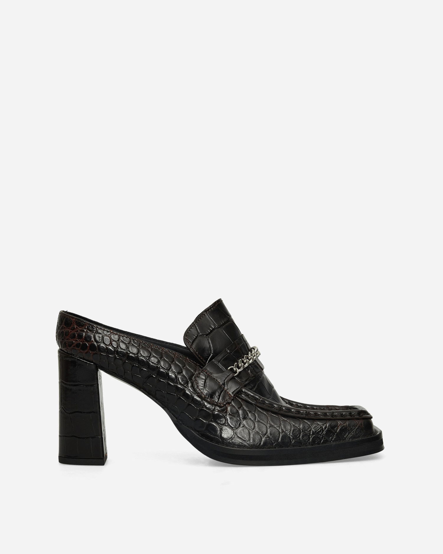 Tilbehør Martine Rose Square Toe Chain Loafer Mules Sort | 1065LE01710, 1