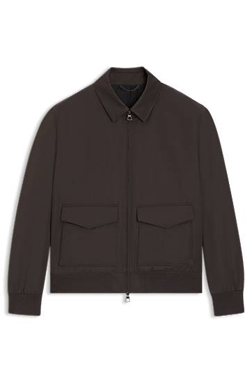 Jakke BOSS BECKHAM Water-Repellent Twill Collared Jacket Brun | 50557631, 0
