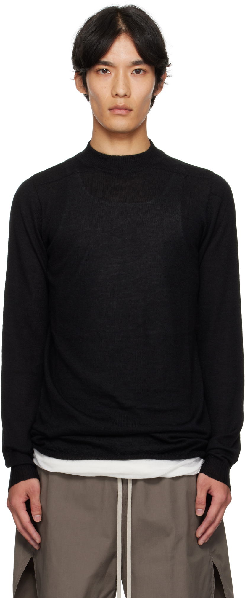 Sweater Rick Owens Rick Owens Concordians Level Lupetto Sweater Sort | RU02E1625 WS