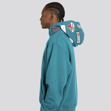 Sweatshirt Pleasures Worms Hoodie Turkis | P23F022-GREEN, 2