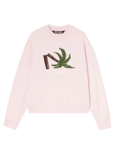 Sweater Palm Angels Broken Palm Crewneck Lyserød | PMBA026S22FLE0133055