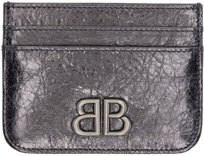 Tegnebog Balenciaga Monaco Metallized Card Holder Sort | 765463 2AAYQ, 0