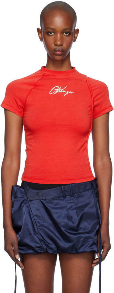T-shirt Ottolinger Ottolinger Deconstructed T-Shirt Rød | 1150104621, 0