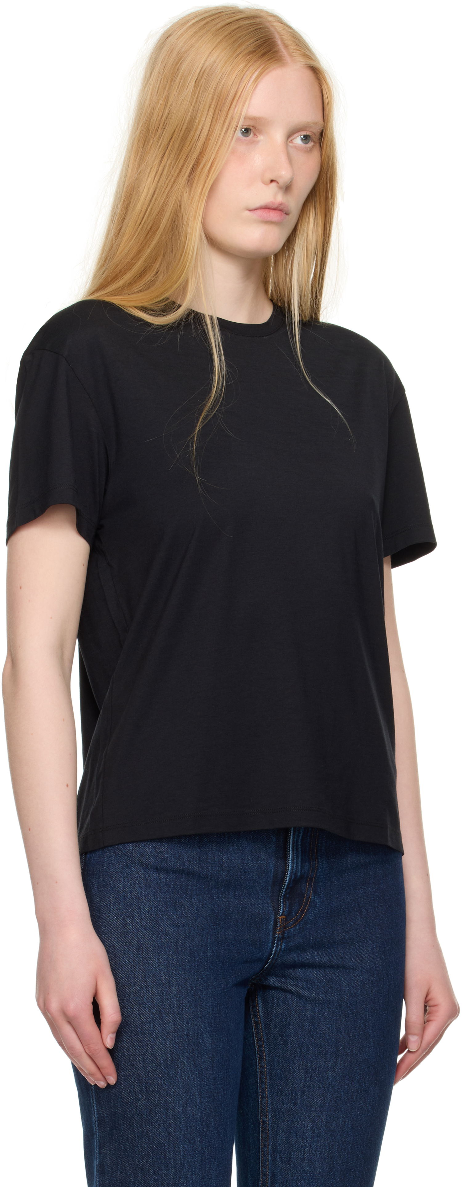 T-shirt TOTEME TOTEME Classic T-Shirt Sort | 252-WRT0529-FB0419, 1
