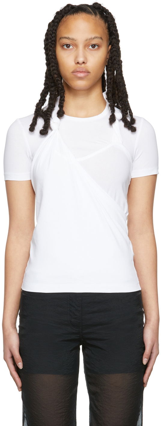 Tanktop Helmut Lang Helmut Lang Twisted Jersey T-Shirt Hvid | M02HW507