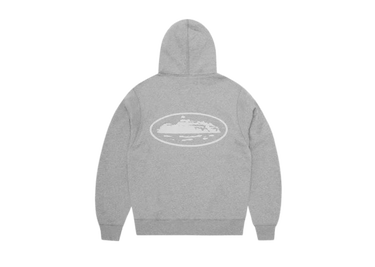 Sweatshirt Corteiz Corteiz Island Puff Print Zip Hoodie Grå | COR7, 1