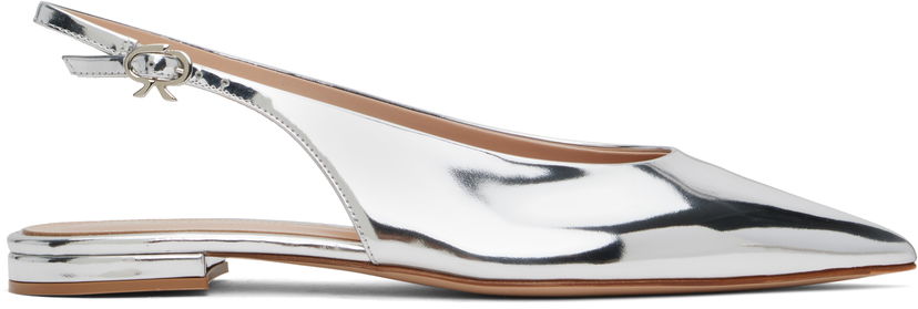 Sneakers og sko Gianvito Rossi Gianvito Rossi Robbie Sling Ballerina Flats Metalisk | G95546-05RIC-MET