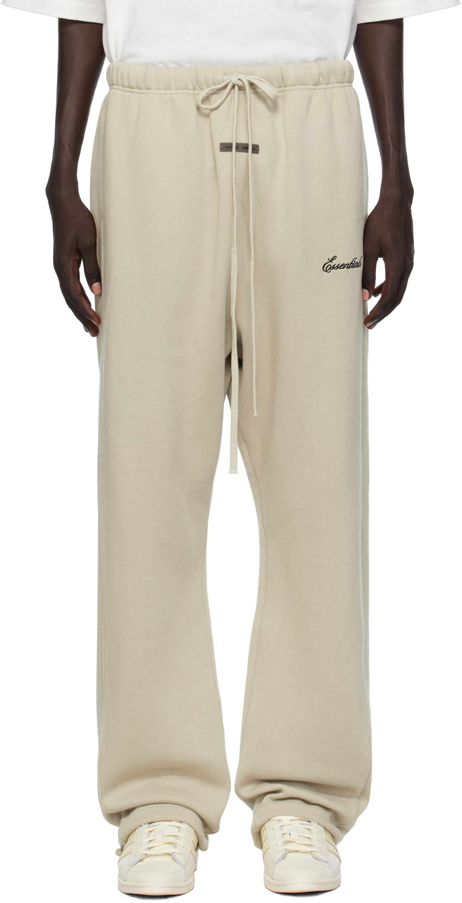 Joggingbukser Fear of God Fear of God ESSENTIALS Relaxed Fleece Piping Sweatpants Beige | 130SP258066F, 0