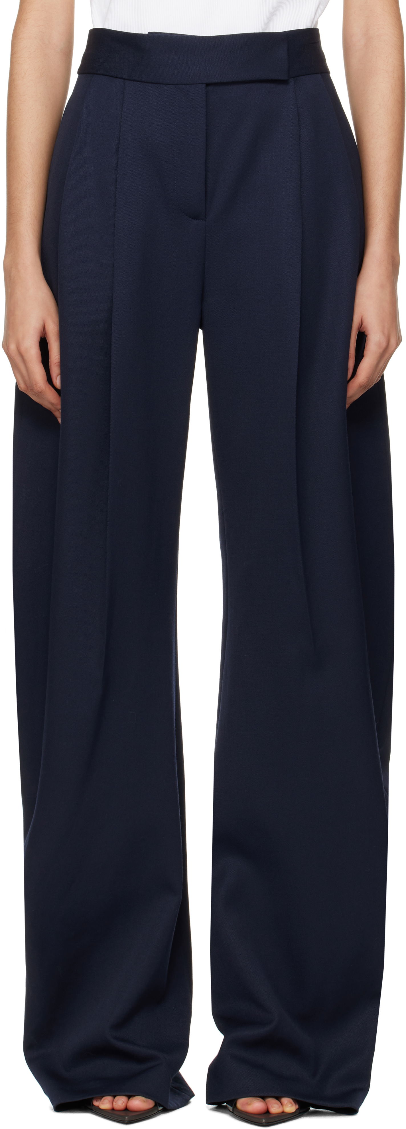 Bukser The Attico Attico Long Pleated Trousers Mørkeblå | 250WCP00102 WWW046AA, 0