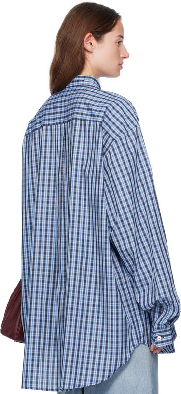 Skjorte VETEMENTS Vetements Tie Gingham Shirt Blå | UH76SH280CN, 2